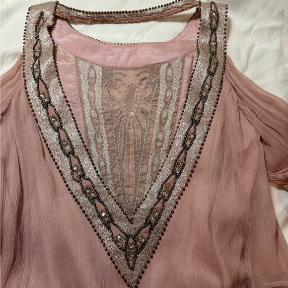 Free People Luna Pink Embellished  Mini Dress - Picture 7 of 10